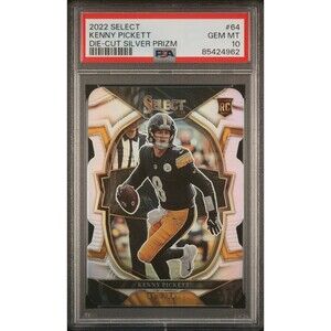Kenny Pickett 2022 Panini Select RC Rookie Die Cut Silver Prizm #64 PSA 10